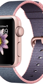 Apple Watch 38mm Series 2 Rose Gold Aluminum Case with Light Pink/Midnight Blue Woven Nylon (MNP02)