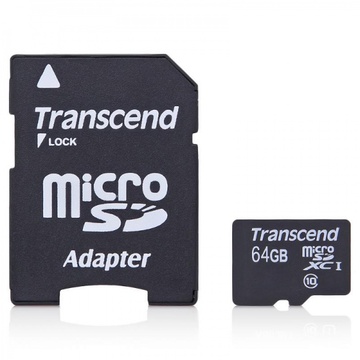 Transcend 64 GB microSDXC class 10 SD Adapter