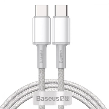 Baseus High Density Braided Fast Charging Data Type-C to Type-C 100W (1m) White