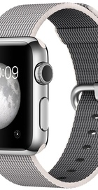 Apple Watch 38mm Stainless Steel Case with Pearl Woven Nylon (MMFH2)