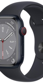 Apple Watch Series 8 GPS + Cellular 45mm Midnight Aluminum Case with  Midnight Sport Band (MNK43)