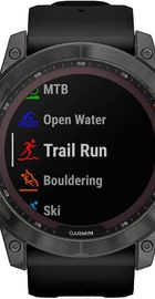 Garmin Fenix 7X Sapphire Solar Carbon Gray DLC Titanium with Black Band (010-02541-10/11/34)