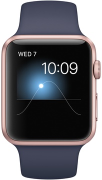 Apple Watch 42mm Series 1 Rose Gold Aluminum Case with Midnight Blue Sport Band (MNNM2)