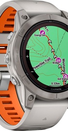 Garmin Fenix 7 Pro Sapphire Solar Titanium w. Fog Gray/Ember O. Band (010-02777-20/21)