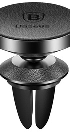 Baseus Small Ears Series Magnetic Bracket Leather Air Outlet Type (black) (SUER-E01)