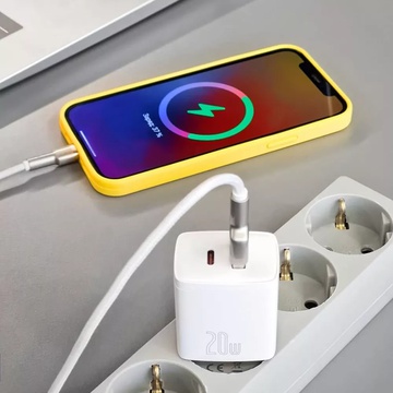 Baseus Compact Quick Charger 20W QC + PD (1xUSB-C + USB 3.0) White (CCXJ-B02)