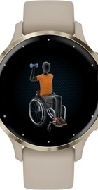 Garmin Venu 3S Soft Gold S. Steel Bezel w. French Gray Case and S. Band (010-02785-02)