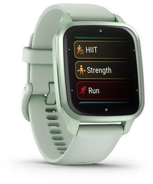 Garmin Venu Sq 2 Metallic Mint Aluminum Bezel with Cool Mint Case and Silicone Band (010-02701-02/12)