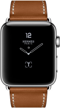 Apple Watch Hermes 42mm Series 2 Stainless Steel Case with Fauve Barenia Leather Single Tour Deployment Buckle (MNQ32)