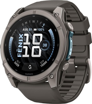 Garmin Fenix 9 51mm Titanium with Pebble Gray Silicone Band (010-04763-00/01)