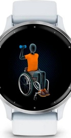 Garmin Venu 3 Silver Stainless Steel Bezel with Whitestone Case and Silicone Band (010-02784-00/50)