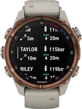 Garmin Descen Mk3i – 43 mm Bronze PVD Titanium with French Gray Silicone Band (010-02753-13/14)