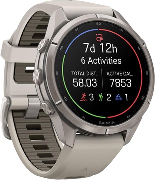 Garmin Fenix 9 Pro inReach 43mm Titanium with Fog Gray/Dark Sandstone Silicone Band (010-04335-80/81)