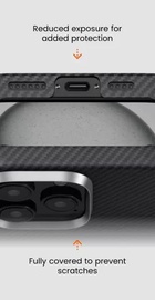 Pitaka Ultra-Slim Case Twill 600D for iPhone 16 Pro - Black/Grey (KI1601PA)