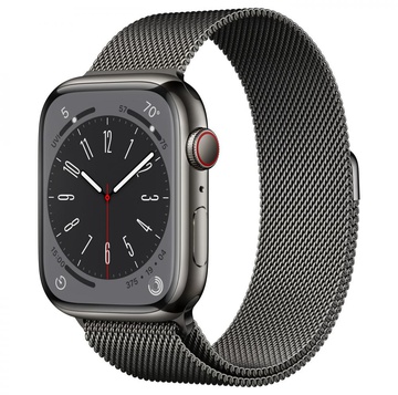 Apple Watch Series 8 GPS + Cellular 45mm Graphite Stainless Steel Case with Milanese Loop Graphite (MNKW3/MNKX3)
