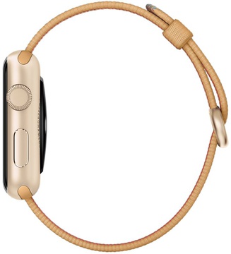 Apple Watch Sport 42mm Gold Aluminum Case with Gold/Royal Blue Woven Nylon (MMFQ2)