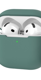 AhaStyle Colorful Silicone Case for Airpods 4 Midnight Green
