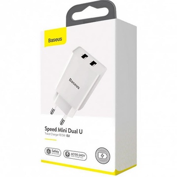 Baseus Speed Mini Dual U Charger 10.5W White (CCFS-R02)