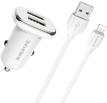 Borofone BZ12 Lasting Power 2USB 2.4A + Lightning White (BZ12BCLW)