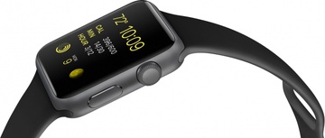 Apple Watch Sport 38mm Space Gray Aluminum Case with Black Sport Band (MJ2X2) CPO