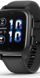 Garmin Venu Sq 2 – Music Edition Slate Aluminum Bezel with Black Case and Silicone Band (010-02700-00/10/80