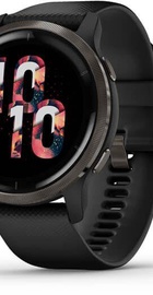 Garmin Venu 2 Slate with Black Leather Band (010-02430-21)