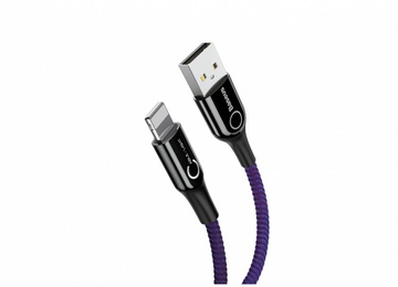 Baseus C-shaped Light Intelligent power-off Cable 2.4A 1M Purple (CALCD-05)