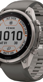 Garmin Fenix 9 Pro inReach Solar 47mm Titanium with Pebble Gray/Silver Gray Silicone Band (010-04338-00/01)