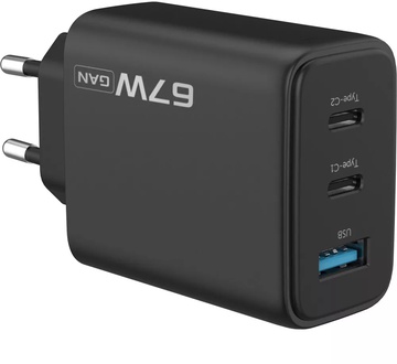 Proove Silicone Power 2 67W (2*Type-C+USB) Black