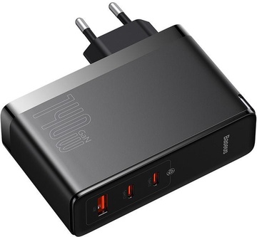 Baseus GaN5 Pro Fast Charger 2C+U 140W Black w/Type-C to Type-C cable (CCGP100201)