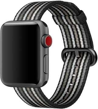 Apple Watch 42mm/44mm/45mm/46mm/49mm Woven Nylon Black Stripe (MRHH2)