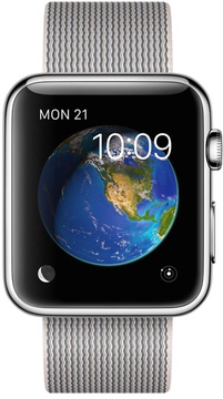 Apple Watch 42mm Stainless Steel Case with Pearl Woven Nylon (MMG02)