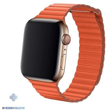 Apple Watch 38mm/40mm/41mm/42mm Leather Loop Orange (Nectarine) (high copy)