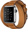 Apple Watch Hermes 38mm Series 2 Stainless Steel Case with Fauve Barenia Leather Double Tour (MNQ92)