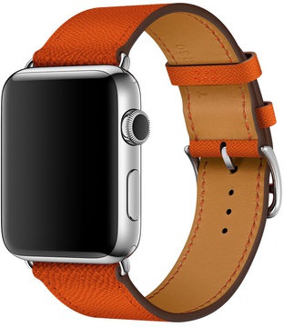 Apple Watch Hermes Leather Single Tour 42mm/44mm/45mm/46mm/49mm Feu Epsom (MMMW2)