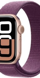 Apple Watch Series 10 GPS 42mm Rose Gold Aluminum Case With Plum Sport Loop (MWWK3)