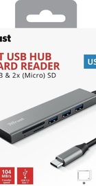 Trust Halyx Fast USB-C Hub & Card reader Aluminium (24191)