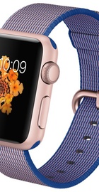 Apple Watch Sport 38mm Rose Gold Aluminum Case with Royal Blue Woven Nylon (MMF42)