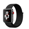 Apple Watch Nike+ 38mm Series 3 GPS + Cellular Space Gray Aluminum Case with Black/Pure Platinum Nike Sport Loop (MQL82)
