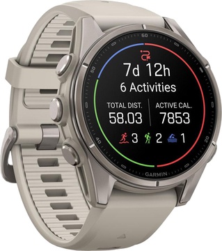 Garmin Fenix 9 43mm Titanium with Fog Gray Silicone Band (010-04761-00/01)