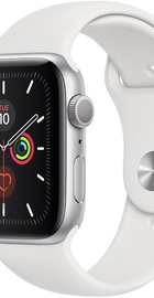 Apple Watch Series 5 GPS + Cellular 44mm Silver Aluminum Case with White Sport Band (MWVY2)