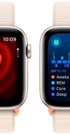 Apple Watch SE 2 GPS 44mm Starlight Aluminium Case with Starlight Sport Loop (MRE63)