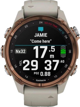 Garmin Descen Mk3i – 43 mm Bronze PVD Titanium with French Gray Silicone Band (010-02753-13/14)