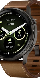 Garmin Venu 4 45 mm Slate with Brown Leather Band (010-03014-03)