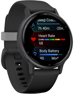 Garmin vivoactive 5 Slate Aluminum Bezel with Black Case and Silicone Band (010-02862-10)