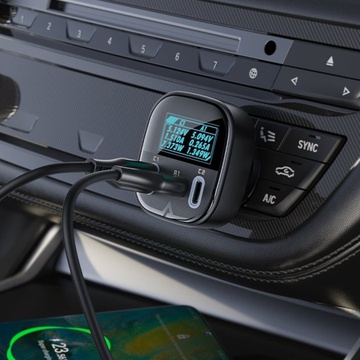 Acefast B5 101W  metal car charger with OLED smart display (AFB5B)