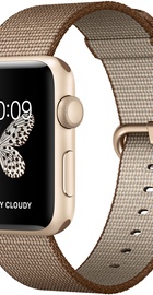 Apple Watch 42mm Series 2 Gold Aluminum Case with Toasted Coffee/Caramel Woven Nylon (MNPP2)