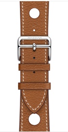 Apple Watch Hermes Series 4 GPS + Cellular 44mm Stainless Steel Case with Fauve Grained Barenia Leather Single Tour Rallye (MU9D2)