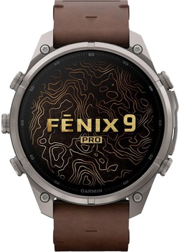 Garmin Fenix 9 Pro inReach 47mm Titanium with Walnut Leather Band (010-04336-40/41)