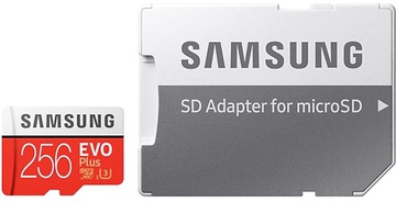 Samsung 256 GB microSDXC Class 10 UHS-I U3 EVO Plus + SD Adapter MB-MC256HA